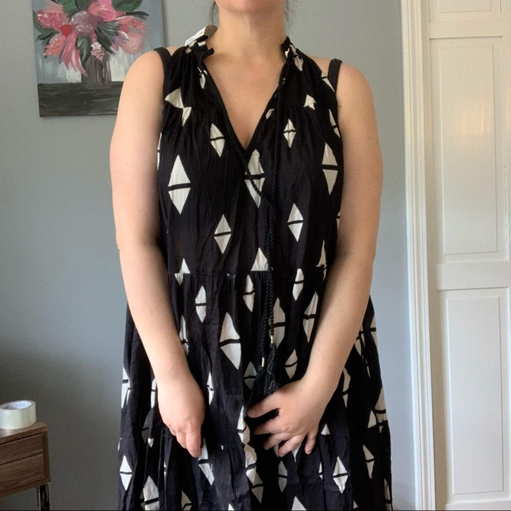 Nautical Black and Cream Maxi Dress 12